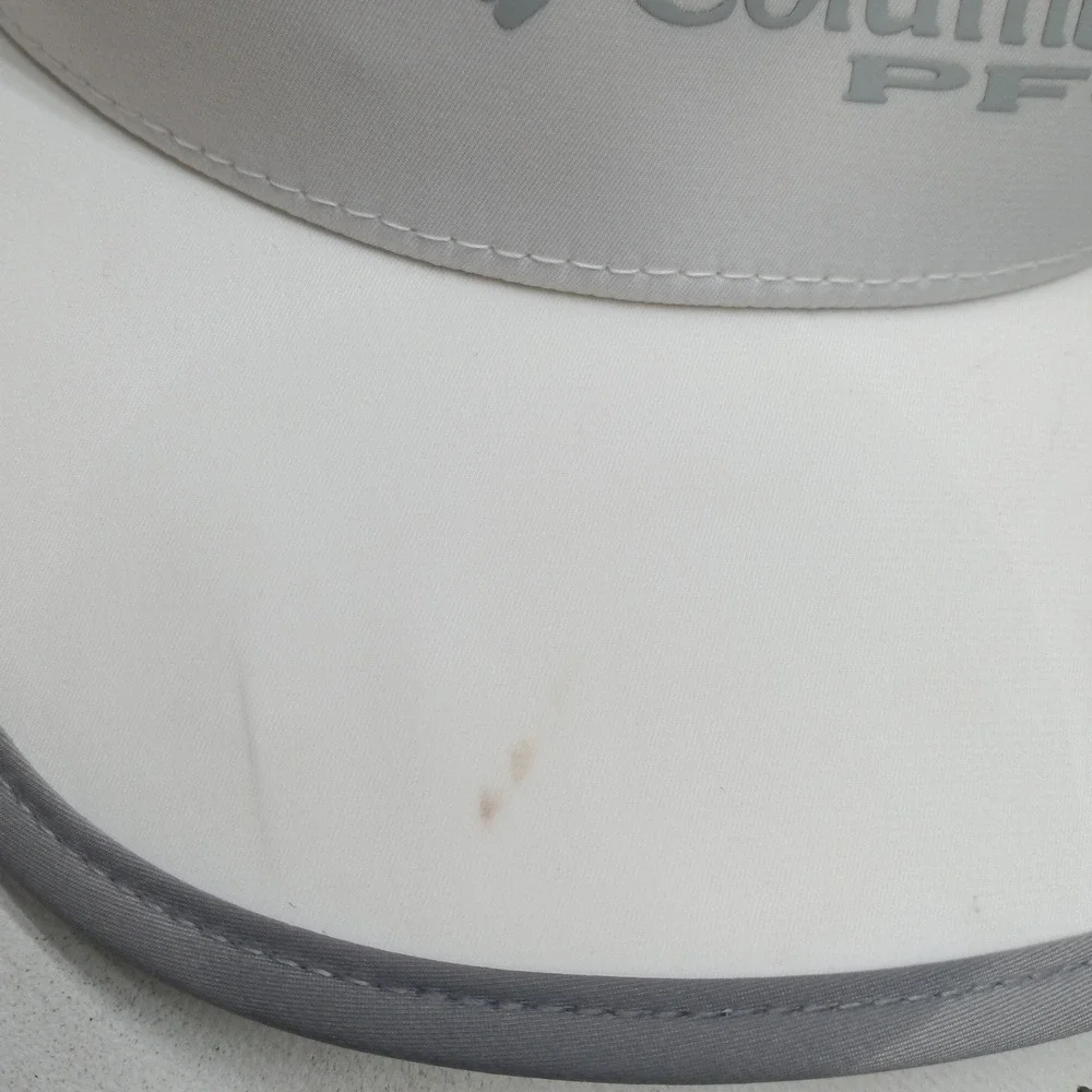 Columbia PFG Flexfit 110 Visor White Grey Performance Fishing Gear Hat